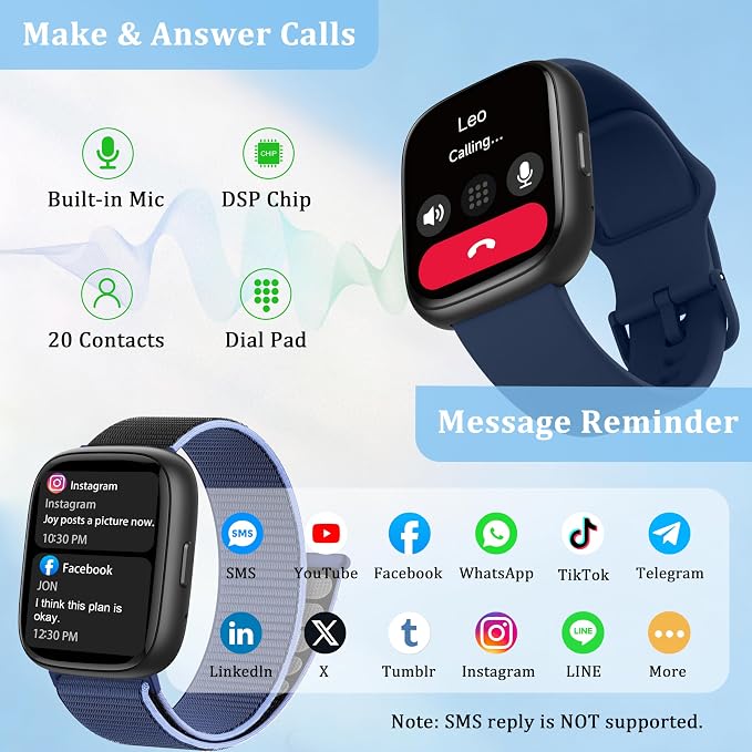 Smart Watch for Women Men, 2026 Upgrade Smartwatch [2 Bands, 44mm case], 1.83" Fitness Tracker Watch Alexa Built-in, Make/Answer Call, HR Sleep Stress Monitor, IP68 Waterproof Step Counter Watch - Image 4