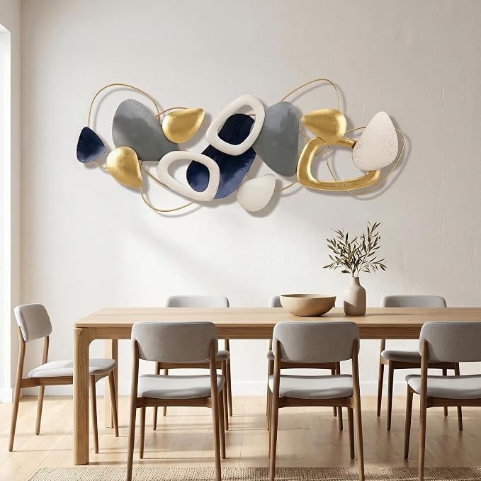 Axioglo 59" Large Wall Decor,3D Abstract Metal Wall Art for Living Room | 59" x 25" metal wall decor with layered metal texture, mounting hardware, two-way display - Image 6