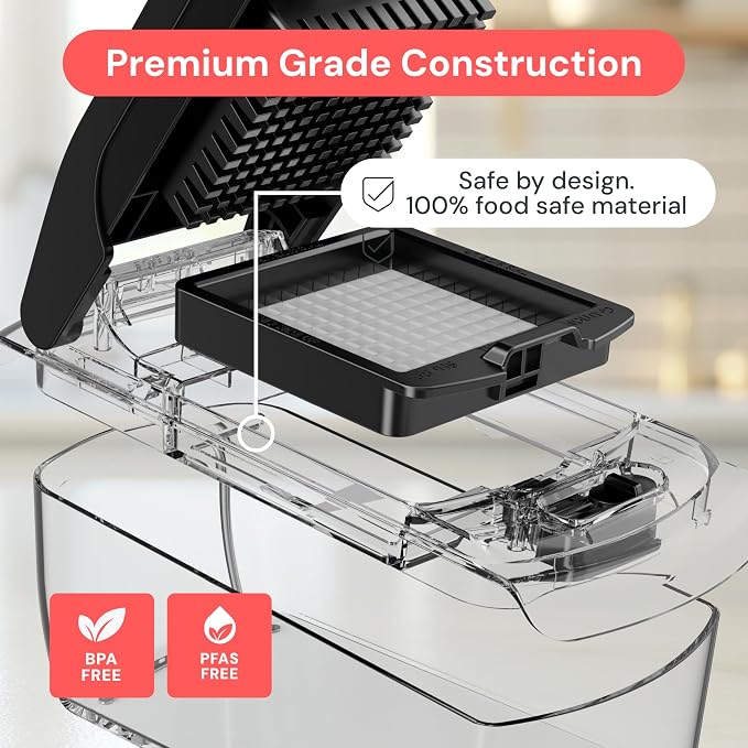 Fullstar Pro Original Vegetable Chopper & Spiralizer, Kitchen Prep Tool | 4 in 1 Veggie Slicer, Onion & Fruit Cutter with Sharp Stainless Steel Blades & Container, All-in-One Food Prep Tool (Clear) - Image 5