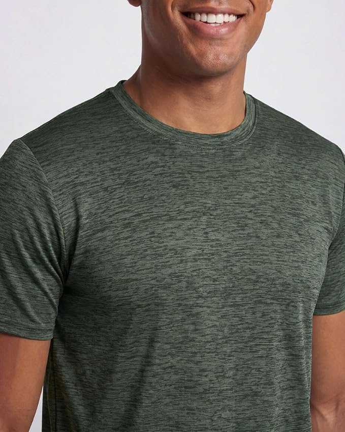 5 Pack Men's Dry Fit Short Sleeve T-Shirt Gym Workout Athletic Running Tee | Cooling, Moisture-Wicking, Crew Neck, Quick-Dry, Breathable, Active, Exercise, Fitness, Basketball, Cycling, Hiking, Tennis - Image 3