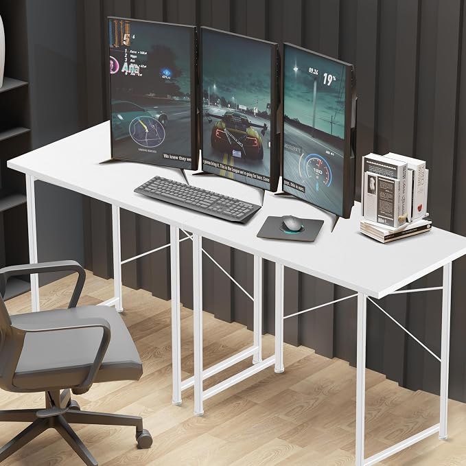Small Space Writing Desk with Headphone Hooks, Modern Simple Design, Suitable for Study, Home Office and Living Room - Image 5