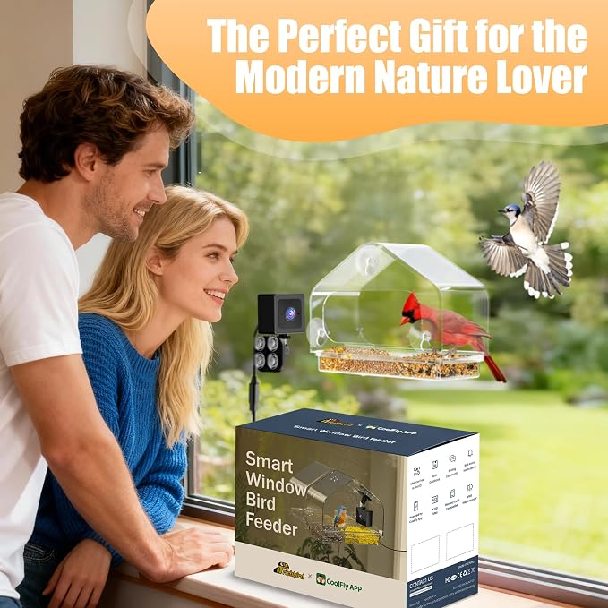 Smart Window Bird Feeder with 2K Camera & AI Identification, Strong Suction Cup Mount, All-Weather Design, Real-Time Alerts, Easy to Install, for Apartments & Homes, Perfect for Bird Lovers - Image 8