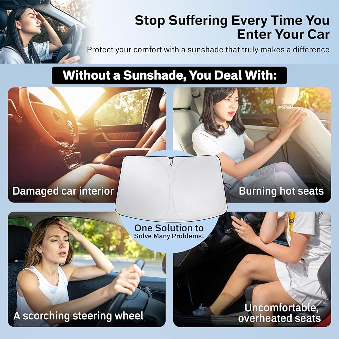 Econour Windshield Sunshade for Alfa Romeo 4C 2015-2018, 2019, 2020 Sun Visor for Front Window Sun Shade Cover, UV Blocker & Protector, Car Accessories - Image 3