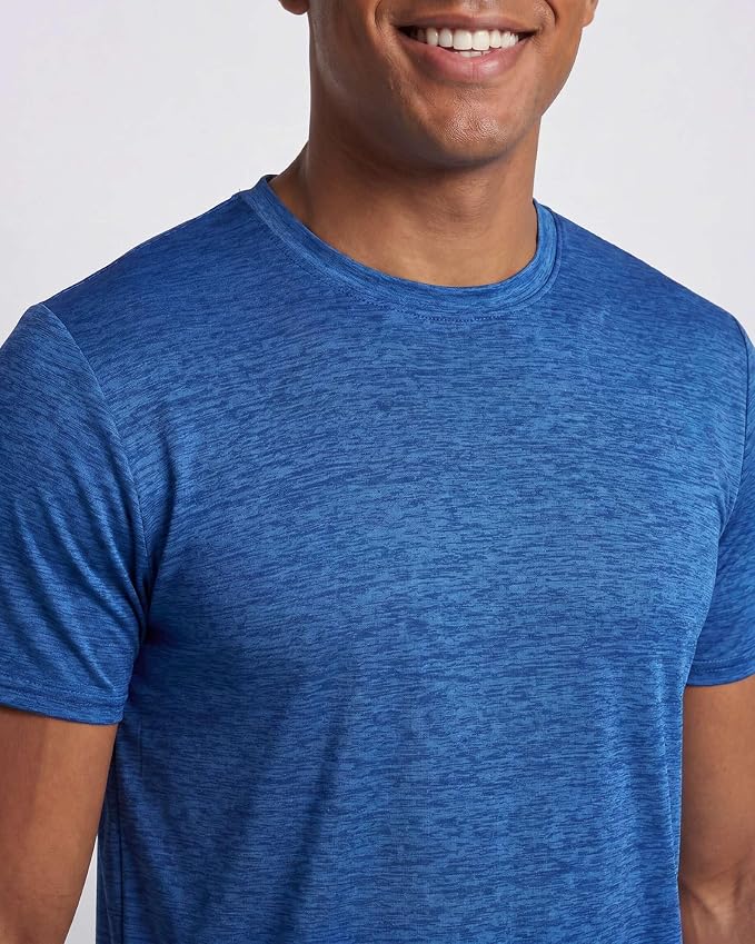 5 Pack Men's Dry Fit Short Sleeve T-Shirt Gym Workout Athletic Running Tee | Cooling, Moisture-Wicking, Crew Neck, Quick-Dry, Breathable, Active, Exercise, Fitness, Basketball, Cycling, Hiking, Tennis - Image 3