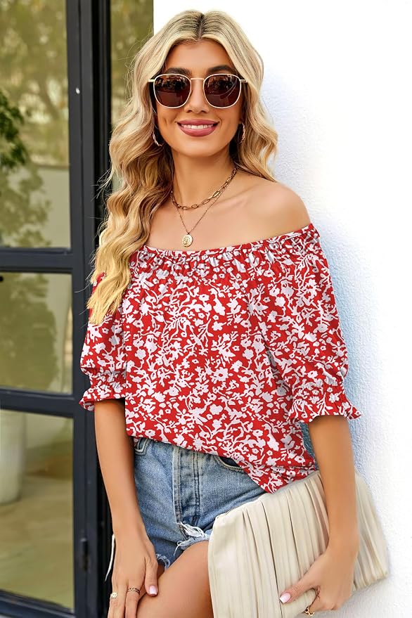 WIHOLL Womens Short Sleeve Square Neck Summer Tops Dressy Casual Blouses Trendy Clothes 2026 - Image 3