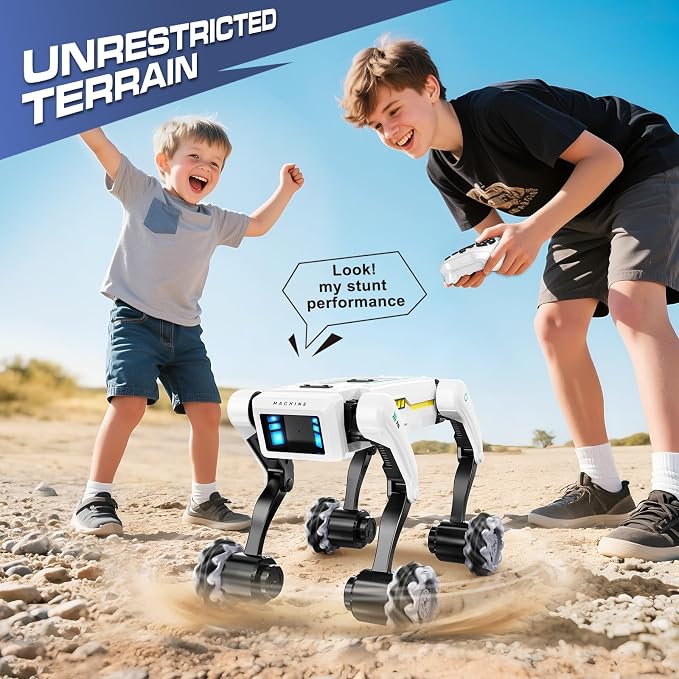 Smart Robot Dog with Wheels, 30+ Bionic Actions, Voice & Remote Control, Programmable Moves, Rechargeable Battery, All-Terrain Stunt Pet Toy for Kids - Image 7