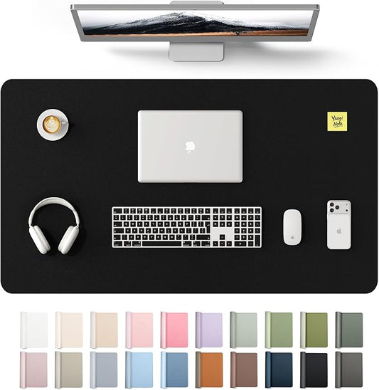 YSAGi Leather Desk Protector, Office Mat, Large Mouse Mat, Non-Slip PU Leather Blotter, Laptop Desk Mat, Waterproof Writing Pad for Office and Home(Black, 40" x 24") by YSAGi