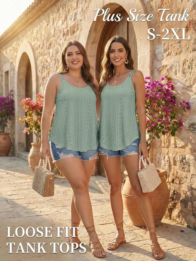 ATHMILE Women's Tank Tops Sleeveless Summer Top Spaghetti Strap Spring Shirt Loose Fit Beach Vacation 2026 Casual - Image 5