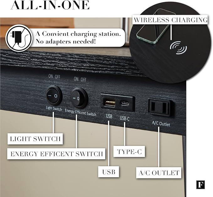 FENLO Future - 39' Modern Desk with USB-C & Qi Wireless Charging Station - Image 4