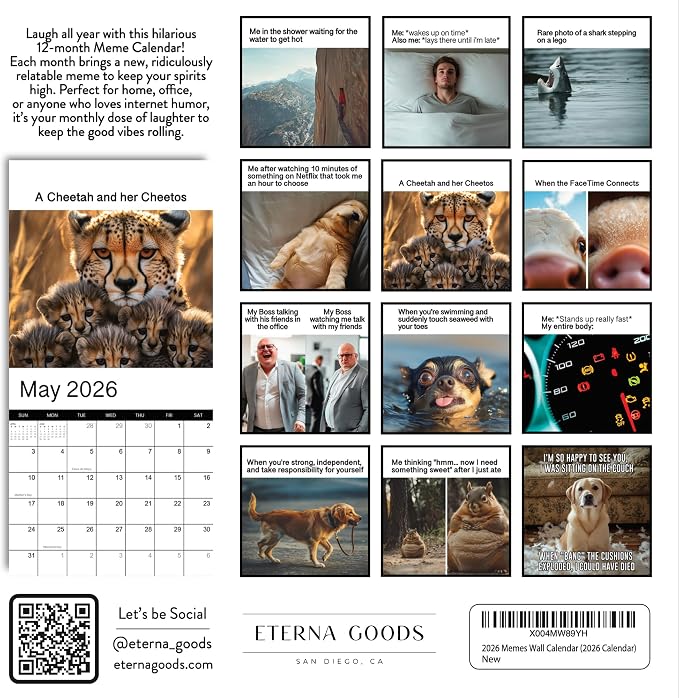 2026 Memes Wall Calendar | 12 Months of Hillarious Memes/Jokes to Keep You Laughing All Year, Funny White Elephant Gift For Him or Her, Give Them Something That Will Make Them Smile - Image 6