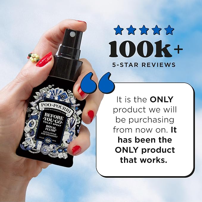 Poo-Pourri Before-You-Go Toilet Spray, Royal Flush, 2 Fl Oz - Eucalyptus and Spearmint - Image 3
