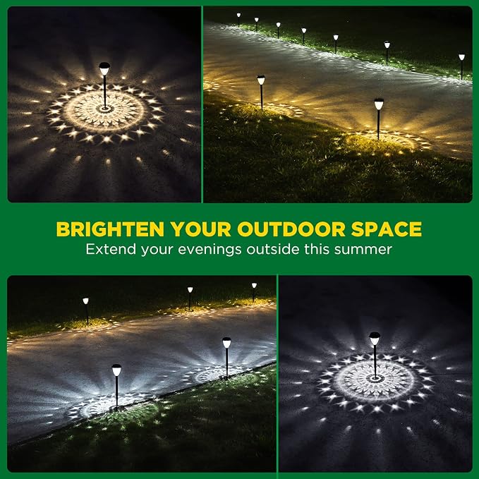URAGO Super Bright Solar Lights Outdoor Waterproof-10 Pack, Dusk to Dawn Up to 12 Hrs Solar Powered Outdoor Pathway Garden Lights Auto On/Off, LED Landscape Lighting Decorative for Walkway Patio Yard - Image 2