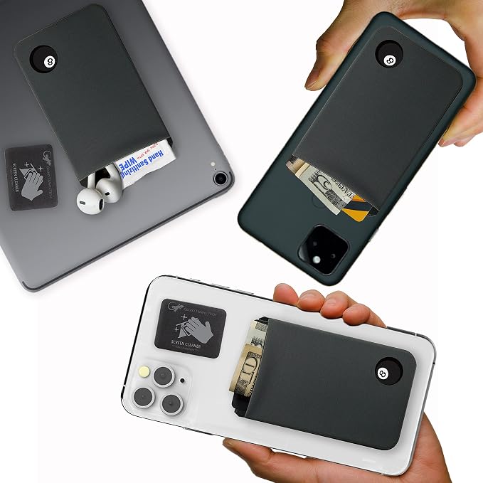 Phone Wallet - Adhesive Card Holder - Cell Phone Pouch - Stick on Lycra Pocket by Gecko - Carry Credit Cards and Cash - Image 2