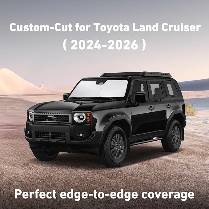 EcoNour Windshield Sunshade Compatible for Toyota Land Cruiser 2024-2025 2026, Sun Visor for Front Windshield & Window Sun Shade Cover, UV Heat Blocker & Protector, Car Accessories - Image 2