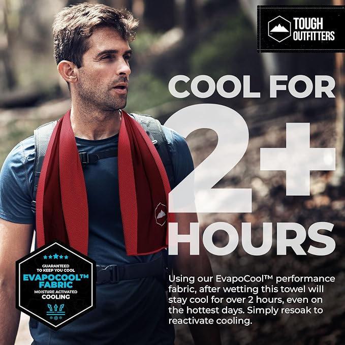 Tough Outdoors Cooling Towels for Neck Face - Neck Cooling Towel for Hot Weather Yoga Sports Golf Sweat - Instant Cold Towel - Image 2