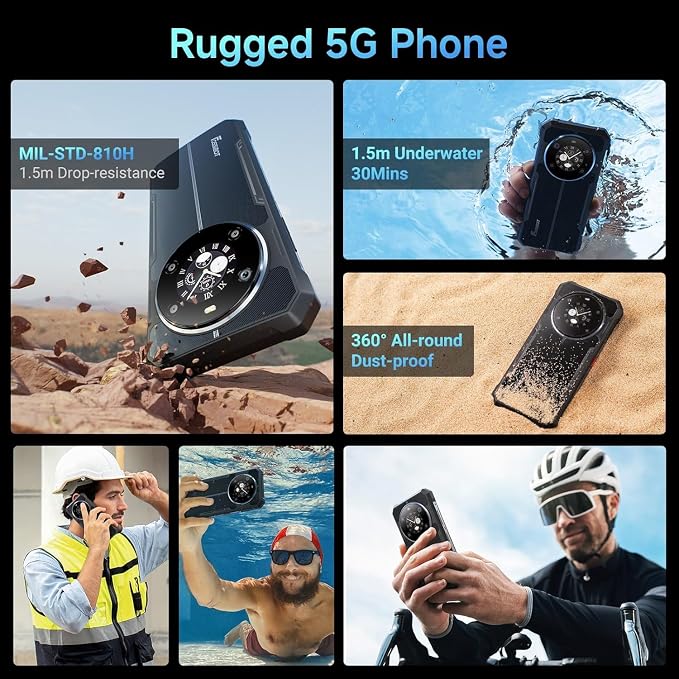FOSSIBOT F109 5G Rugged Phone Unlocked(2026), 24GB+256GB/2TB, MTK Dimensity 6300 Chipset Cell Phone, 6.75'' FHD+1.32 Dual Display, 10600mAh Battery Android 14, 50MP AI Camera/T-Mobile/IP68/IP69K - Image 5