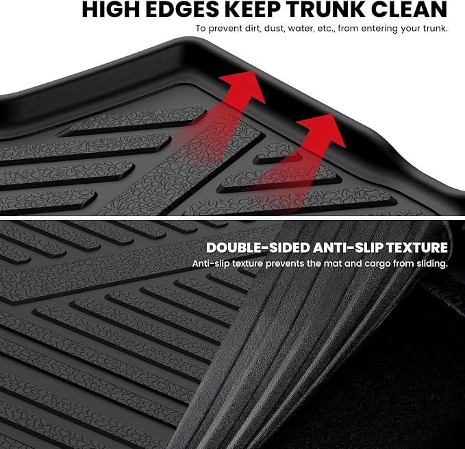 LASFIT Cargo Mat for Honda Accord 2008-2012, All Weather TPE Custom Fit Pet Friendly Easy Clean Trunk Mat Cargo Liner Accessories, Black - Image 5
