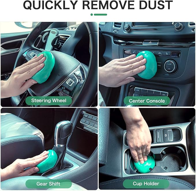 TICARVE 2Pack Cleaning Gel for Car Detailing Vent Cleaner Cleaning Putty Gel Auto Detail Tools Car Interior Cleaner Cleaning Mud for Cars and Keyboard Cleaner Cleaning Slime Green (320g/11.2oz) - Image 3