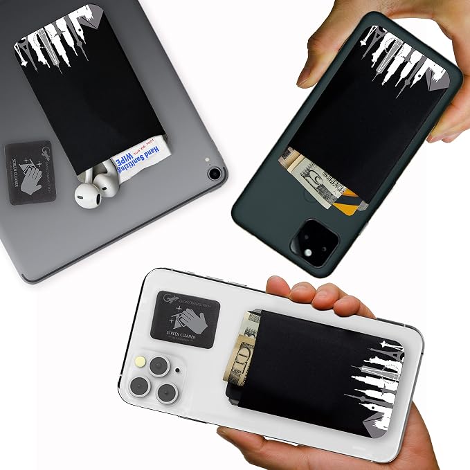 Phone Wallet - Adhesive Card Holder - Cell Phone Pouch - Stick on Lycra Pocket by Gecko - Carry Credit Cards and Cash - Image 2