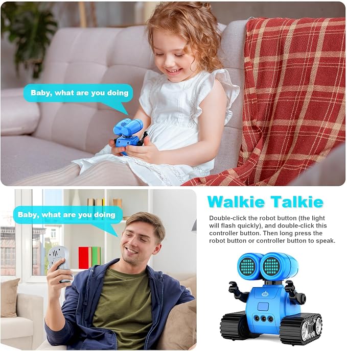 Hamourd Robot Toys for Boys Girls, Emo Robot with Walkie-Talkie Function, Gesture Sensing, Flexible Head & Arms, Programming Motion, Dance Moves, Music, Multi-Mode LED Eye, Toys for Ages - Image 4