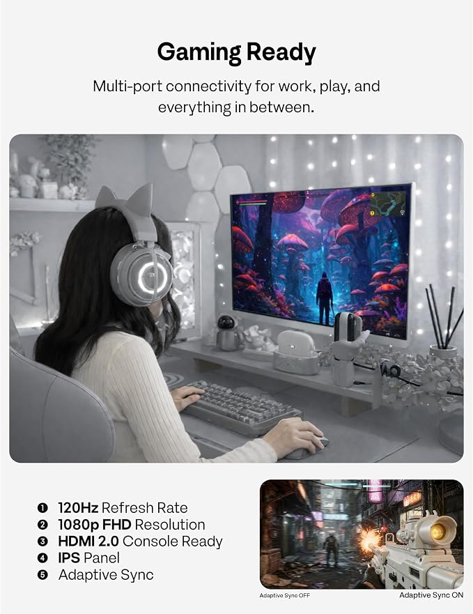 Pixio PX246 Wave 24 inch 120Hz Refresh Rate FHD 1080p Resolution IPS Panel 4ms GTG Response Time Gaming Monitor with Adaptive Sync - Image 6