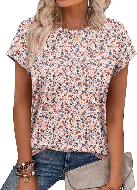 Alaroo Womens Summer Tops Short Sleeve Shirts Crew Neck Tshirt Cute Trendy Tunic Blouses (S-3XL) by Alaroo