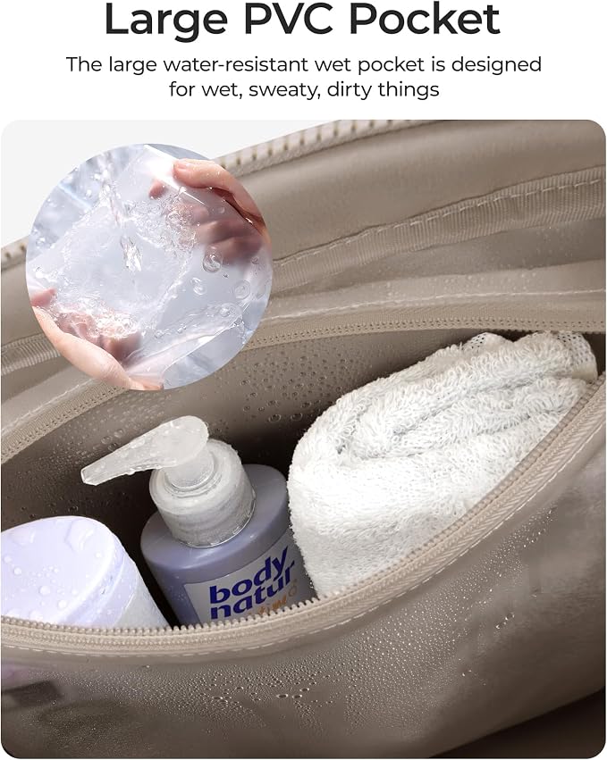 BAGSMART Duffle Bag for Travel, Gym Bag for Women, Weekender Carry on Bag | PVC Wet Pocket, Airline Approved Personal Carry-on Size, Fits Under-seat, One Bag for Gym, Travel, Hospital, Overnight - Image 4