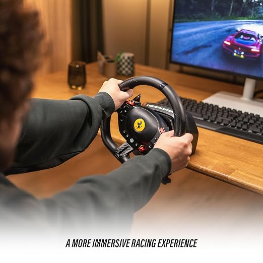 Thrustmaster T98 X Ferrari Licensed Racing Wheel & Pedal Set - XBOX & PC | 240-degree rotation, bungee-cord resistance, paddle shifters, 3 driving modes, Hall-Effect sensors, tool-free desk clamp - Image 3