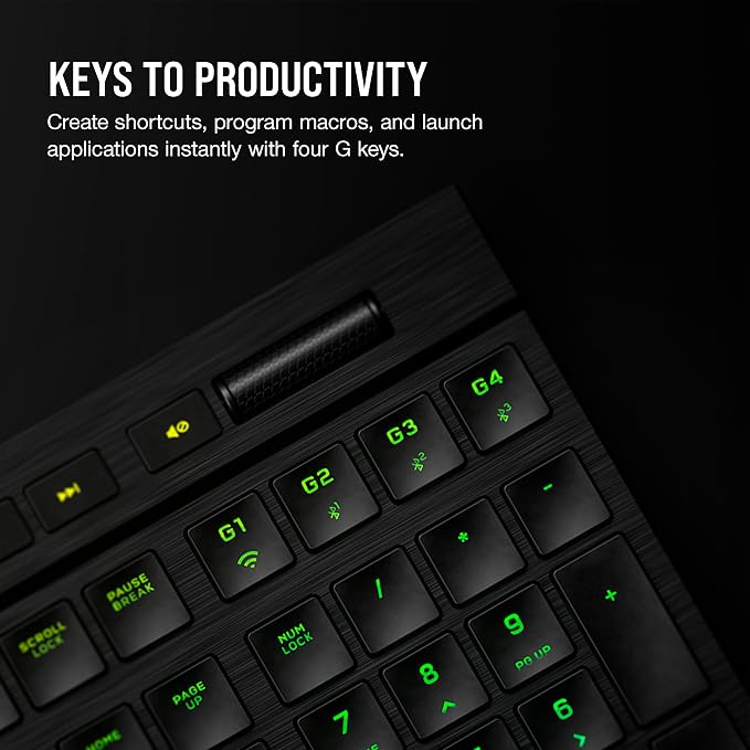 Corsair K100 AIR Wireless RGB Mechanical Gaming Keyboard - Ultra-Thin, Sub-1ms Slipstream, Low-Latency Bluetooth, Cherry MX Ultra Low Profile Keyswitches - NA Layout, QWERTY - Black - Image 7