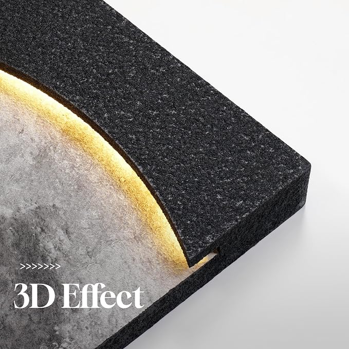Large 3D LED Moon Wall Art, Modern Minimalist Backlit Lighted Lunar Artwork for Walls, Vertical Contemporary Black Textured Paintings for Living Room Bedroom Dining Room Hallway Entryway Wall Decor 24x36 In - Image 7