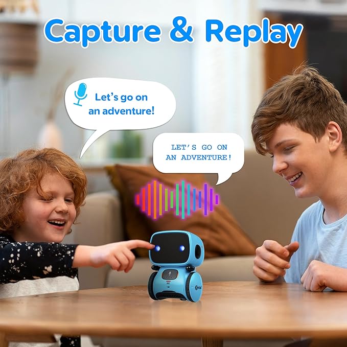 Contixo R1 Kids Robot Toy, Blue Interactive Smart Robots with Voice Control Talking Dancing Learning Touch Sensor Compact Educational Portable Toy for Boys Girls Toddlers 3-8 Years Old Birthday Gifts - Image 5