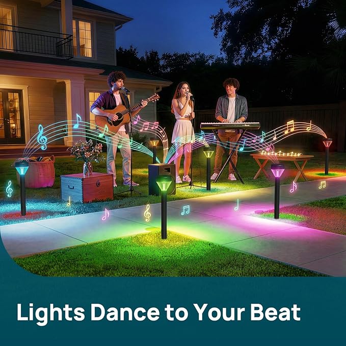 Linkind Smart Low-Voltage Path Lights SP6LV, 510LM Multi-Zone Outdoor Pathway Lights AC/DC 12-24V, App & Voice Controlled Color-Changing Landscape Lighting for Garden, Walkway, Driveway, 4 Pack - Image 5
