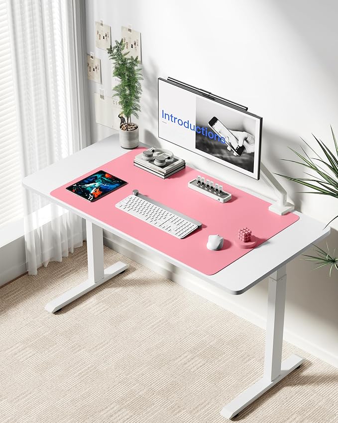 YSAGi Leather Desk Protector, Office Mat, Large Mouse Mat, Non-Slip PU Leather Blotter, Laptop Desk Mat, Waterproof Writing Pad for Office and Home(Pink, 40" x 24") - Image 2