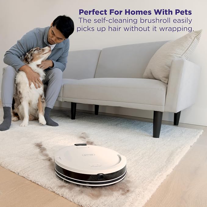 Shark Navigator Robot Vacuum with SmartPath Navigation and Self-Cleaning Brushroll, Powerful Suction, for Carpets & Hard Floors, White, AV2120 - Image 6
