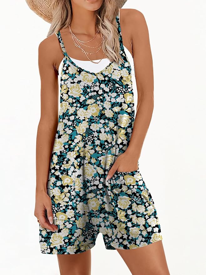 ANRABESS Womens Rompers Summer Casual Loose Sleeveless Overalls Spaghetti Strap Shorts Jumpsuit 2026 Beach Vacation Clothes - Image 2