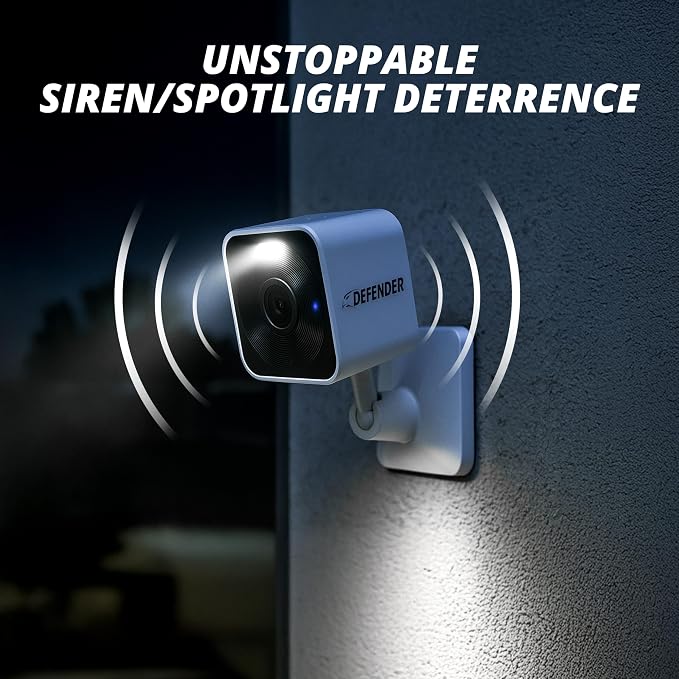 Defender GO 2K AI Powered WiFi Indoor/Outdoor Home, Business, Pet, Baby Security Camera, AI Detection, Dual Band, Spotlight/Siren, Color Night Vision, 2-Way Talk, Works with ClearVu App, 4 Pack - Image 7