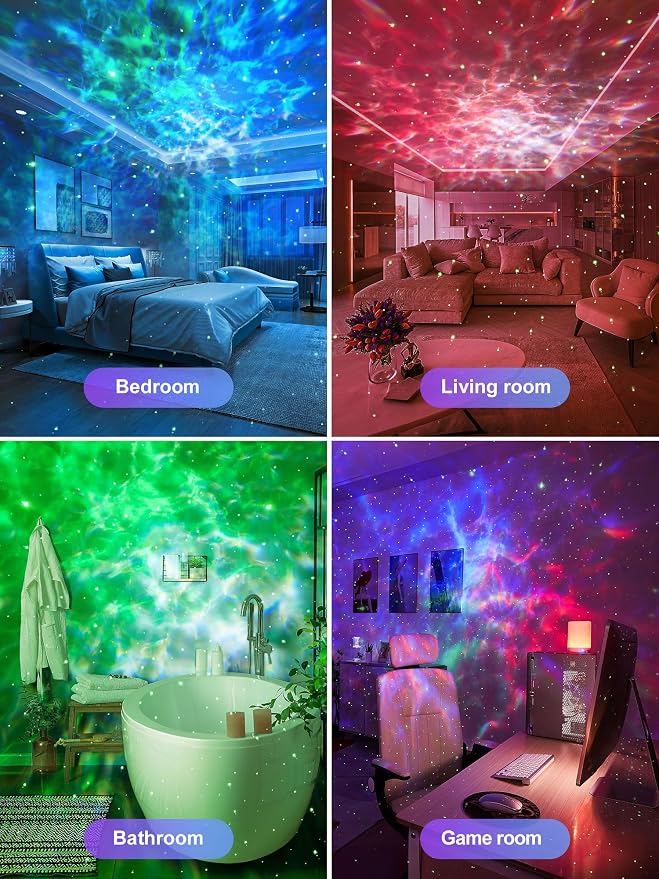 One Fire Galaxy Projector,15 Color,Ocean HD,Gift Girl&Women&Boy,White Noise | 7 Brightness,4 Speed,Green Star,Bluetooth,Romote,Timer,Teen Boys Gift,Birthday,Bedroom Decor,Relax,Party,Led Lights,Lava Lamp - Image 6