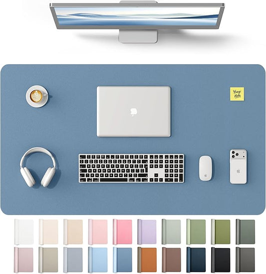 YSAGi Leather Desk Protector, Office Mat, Large Mouse Mat, Non-Slip PU Leather Blotter, Laptop Desk Mat, Waterproof Writing Pad for Office and Home(Blue, 40" x 24") by YSAGi