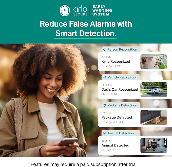 Wireless Outdoor Camera with 4X Longer Battery - Essential XL Security Camera 2K (3rd Gen, Latest Release), Person Recognition, Package Detection, Animated Preview, 1-Mo. Trial of Secure Plan, 3 Cam - Image 3