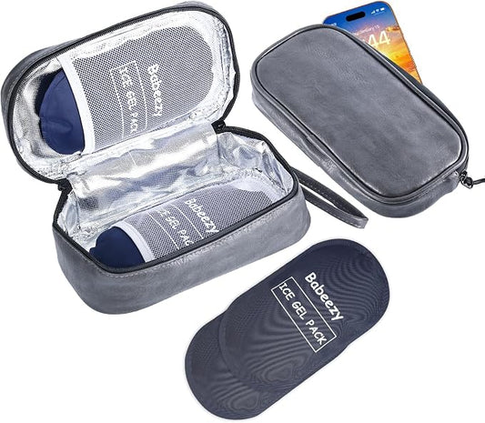 Keep Your Phone Safe from Extreme Heat Car Phone Cooling Bag Includes 2 Reusable Ice Packs Fits All Phones (Grey) by Babeezy