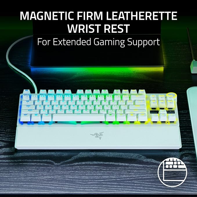 Razer Huntsman V3 Pro TKL 8KHz Esports Gaming Keyboard, White | Analog Optical Switches Gen 2, 8000 Hz Polling, Razer Snap Tap, Rapid Trigger, Adjustable Actuation, Media Controls - Image 12
