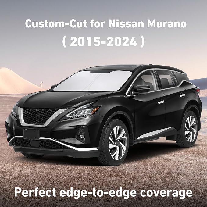 EcoNour Windshield Sunshade Compatible for Nissan Murano 2015-2022 2023 2024, Sun Visor for Front Windshield & Window Sun Shade Cover, UV Heat Blocker & Protector, Car Accessories - Image 2