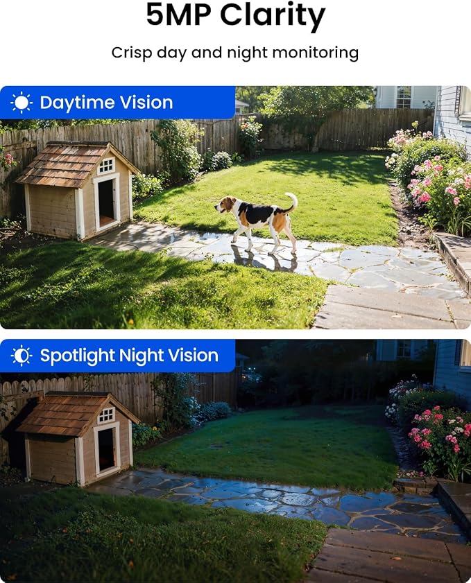 REOLINK 5MP Solar Security Cameras Wireless Outdoor, 360° Pan Tilt Auto-Tracking, Smart AI Detection, Up to 1TB Local Storage, 2.4/5GHz Dual-Band WiFi, Home Hub Mini with 2X Argus PT + Solar Panel - Image 2