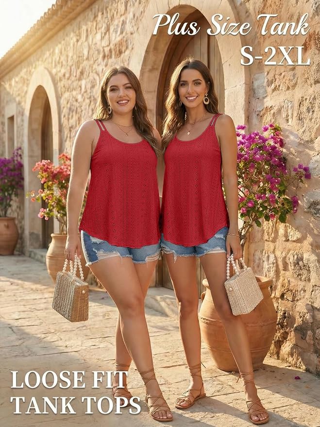 ATHMILE Women's Tank Tops Sleeveless Summer Top Spaghetti Strap Spring Shirt Loose Fit Beach Vacation 2026 Casual - Image 5