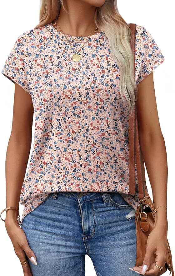 Alaroo Womens Summer Tops Short Sleeve Shirts Crew Neck Tshirt Cute Trendy Tunic Blouses (S-3XL) - Image 3