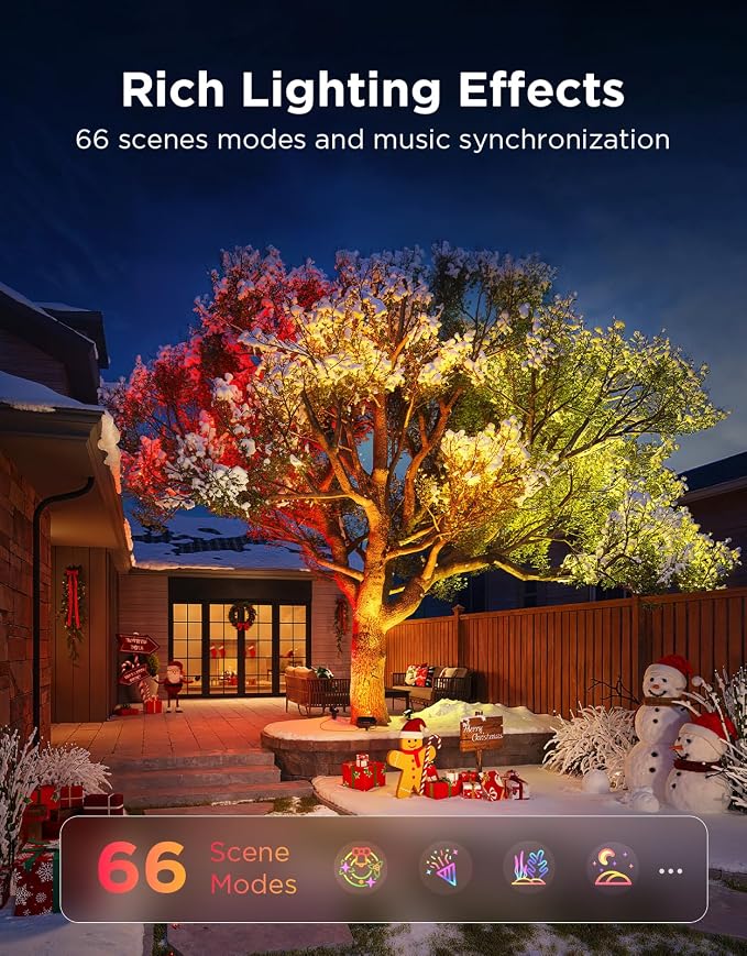 Govee Outdoor Tree Lights 3-Pack, RGBWIC LED Landscape Lighting | Outdoor Lights for Yard Garden Patio, 66 Scene Modes for Holiday Party and Event, App Control, Google Assistant, Matter - Image 7