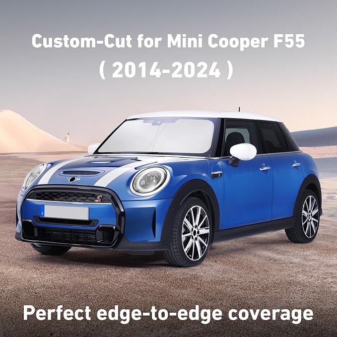 EcoNour Windshield Sunshade Compatible for Mini Cooper F55 2014-2022 2023 2024, Sun Visor for Front Windshield & Window Sun Shade Cover, UV Heat Blocker & Protector, Car Accessories - Image 2