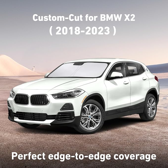 EcoNour Windshield Sunshade Compatible for BMW X2 2018-2021 2022 2023, Sun Visor for Front Windshield & Window Sun Shade Cover, UV Heat Blocker & Protector, Car Accessories - Image 2
