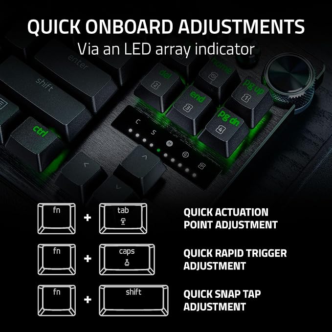 Razer Huntsman V3 Pro TKL Esports Gaming Keyboard, Black | Analog Optical Switches, Snap Tap, Rapid Trigger, Adjustable Actuation, Media Keys & Dial, Doubleshot PBT Keycaps, Wrist Rest - Image 6