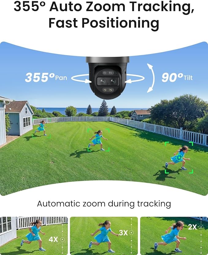 REOLINK TrackMix PoE Grey Dual-Lens PTZ Security Camera 6X Hybrid Zoom | 4K 355° Pan & 90° Tilt Auto Tracking, Smart Detection, 24/7 Recording, Color & IR Night Vision, Up to 512GB microSD Card - Image 3